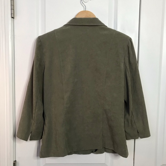 Vintage 90s Nancy G Grayish Green 2 PC Jacket & Matching Dress Set - Picture 9 of 10